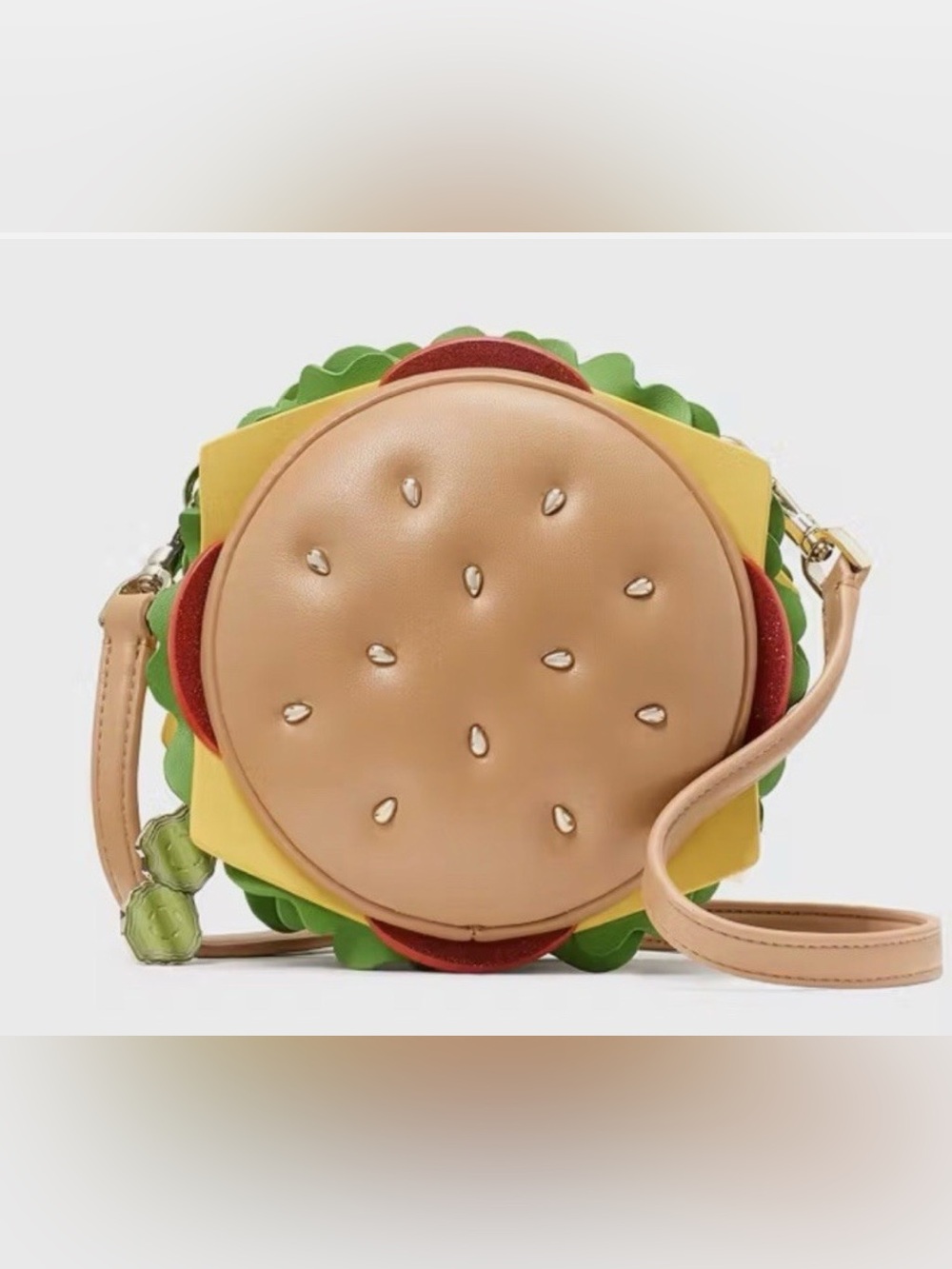 Kate Spade NY Snack Bar3D Hamburger Crossbody/Clutch Bag W/Detachable Strap NWWT